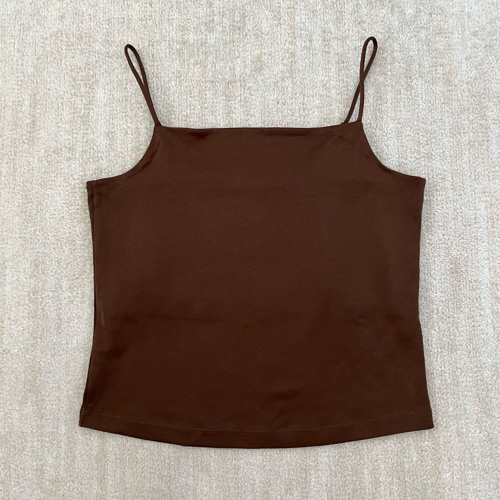 AYR The High Nineties Pima Cotton Square Neck Camisole Sleeveless Blouse Top XL